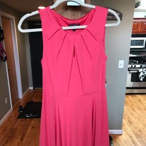 Express pleated keyhole fit and flare dress